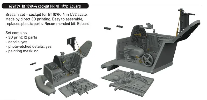 Messerschmitt Bf-109 K-4 - cabina di pilotaggio 1/72 - EDUARD BRASSIN 672459 Acquista Ora