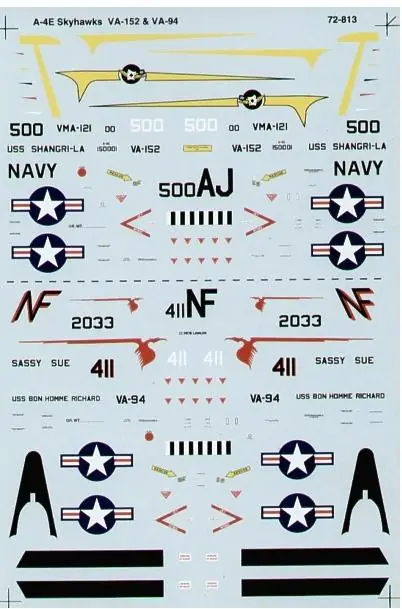 Offerta Speciale Douglas A-4E Skyhawk (2) 150001 AJ/500 VA-152 CAG USS Shangri-La; 152033 NF/411 VA-94 ‘Sassy Sue‘ USS Bon Homme Richard 1969