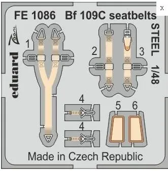 Messerschmitt Bf 109 Bf 109C seatbelts STEEL (MSVIT) Pagamento Sicuro