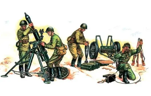 WWII 120 mm Soviet Mortar w/ Crew Subito Disponibile